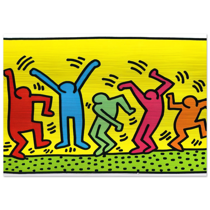 UNTITLED DANCE 1987 - Keith Haring Brushed Aluminum Print - 70x100 cm / 28x40 inches | Keith Haring Aluminum Print | Keith Haring Prints