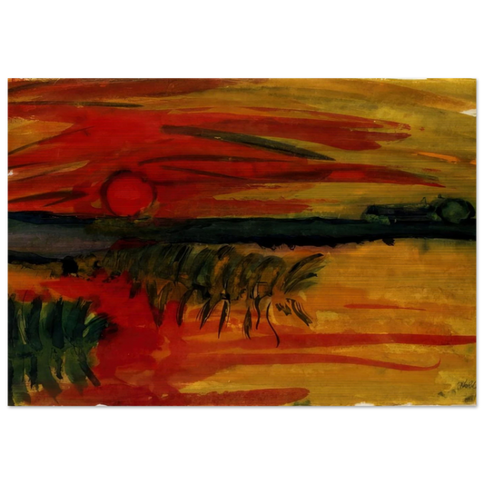 Sunset - Emil Nolde Brushed Aluminum Print - 70x100 cm / 28x40 inches | Emil Nolde Aluminum Print | Emil Nolde Prints