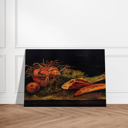 Still Life with Apples, Meat and a Roll - Vincent van Gogh Brushed Aluminum Print - 70x100 cm / 28x40 inches | Vincent van Gogh Aluminum Print | Vincent van Gogh Prints