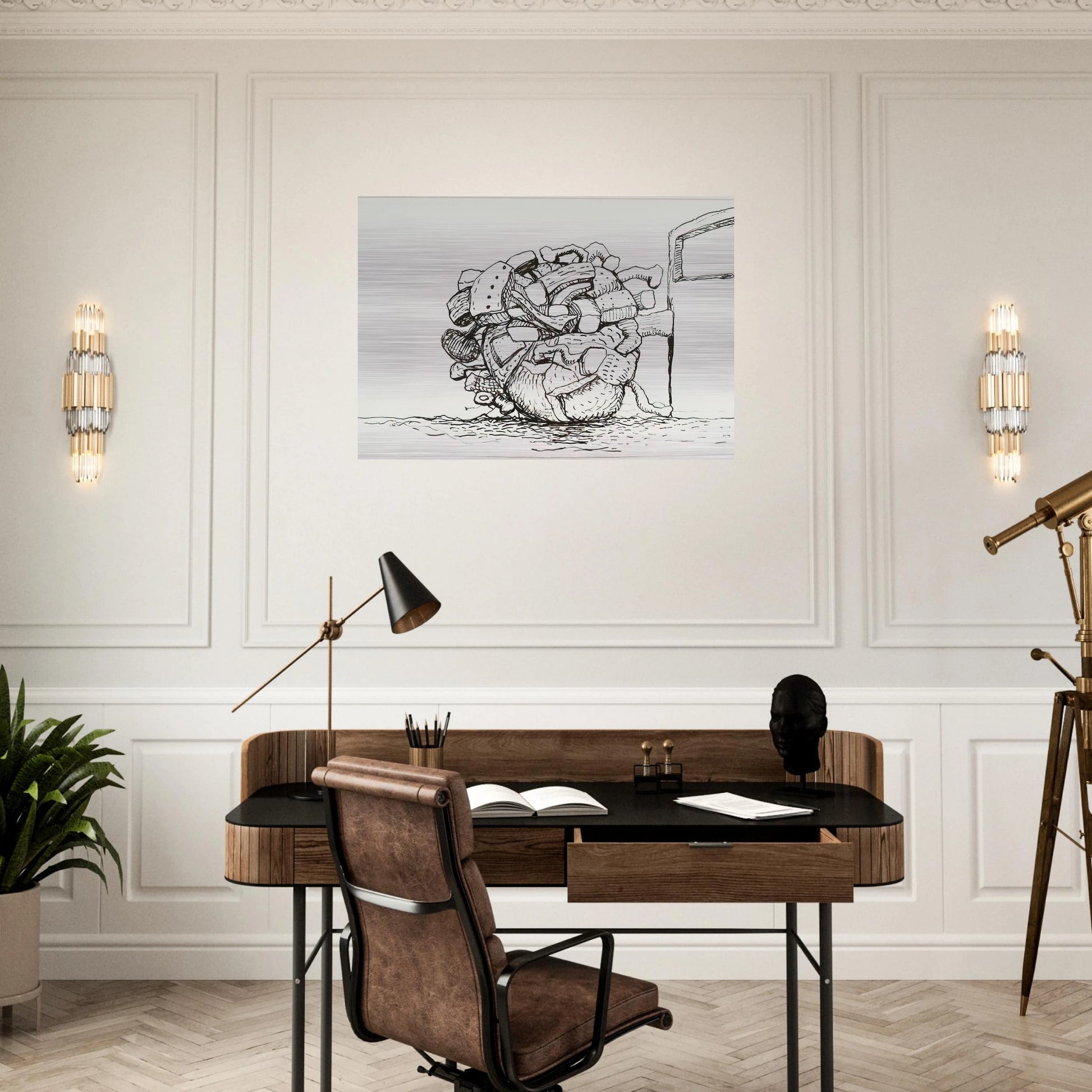UNTITLED 1 - Philip Guston Brushed Aluminum Print - 70x100 cm / 28x40 inches | Philip Guston Aluminum Print | Philip Guston Prints