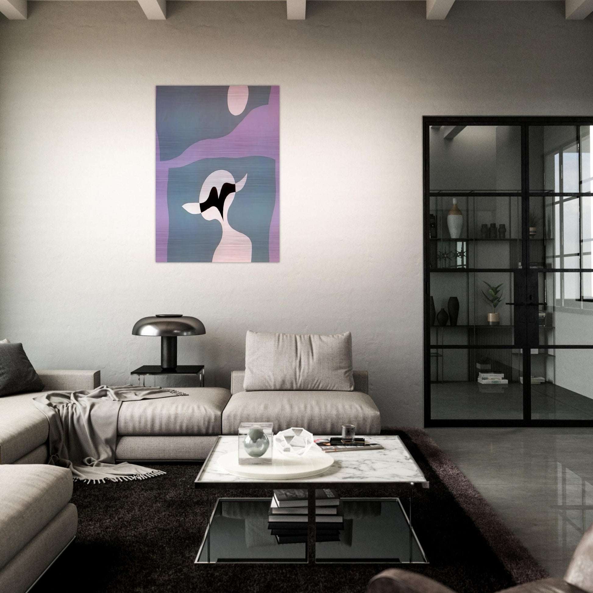 Man, mustache, navel - Jean Arp Brushed Aluminum Print - 70x100 cm / 28x40 inches | Jean Arp Aluminum Print | Jean Arp Prints