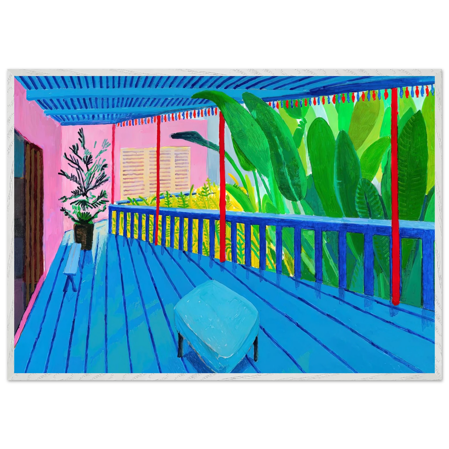 David Hockney - David Hockney Wall art - A3 (29.7 x 42  cm) - Premium Wooden Framed Poster With Fine Art Paper-canvas - White frame