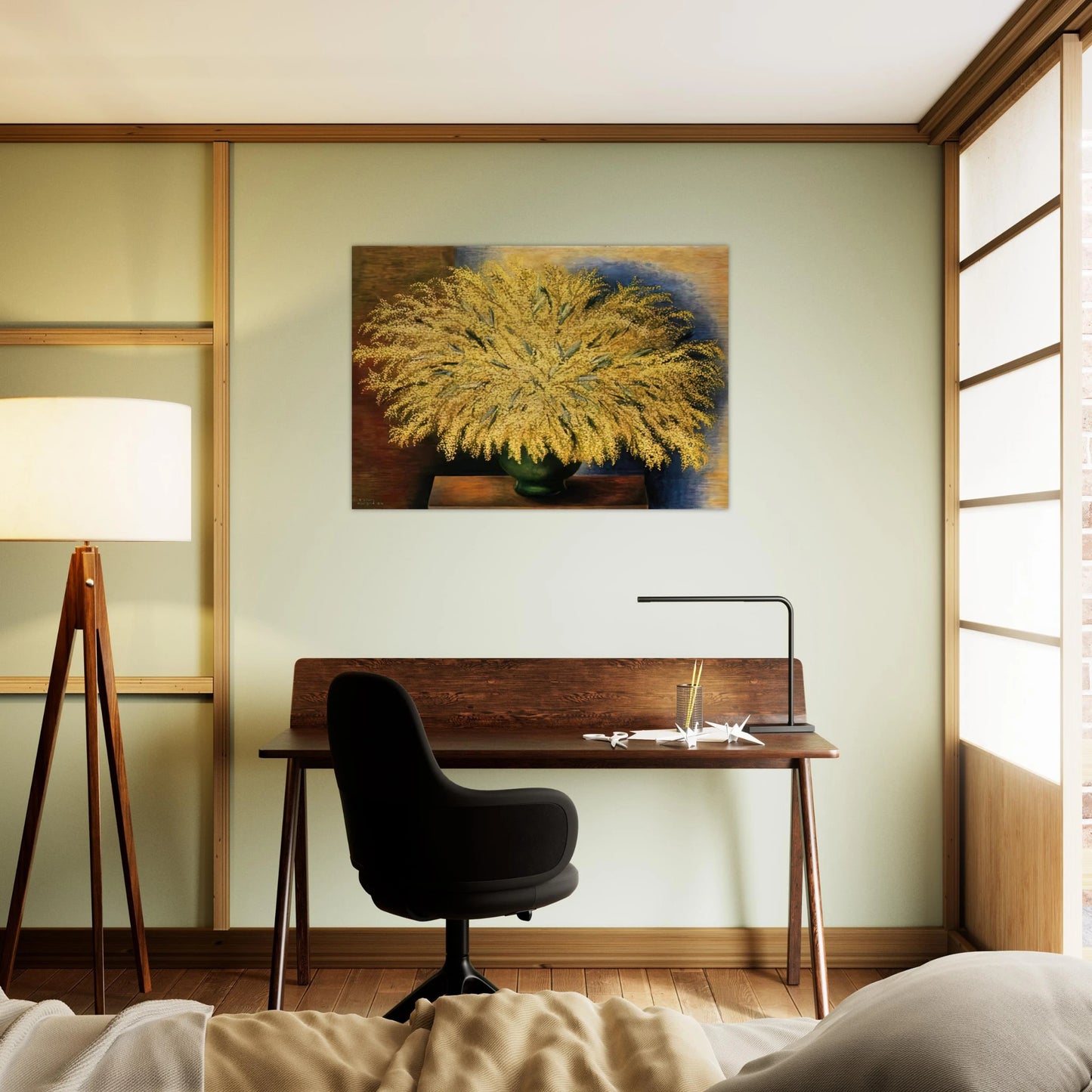 GRAND BOUQUET OF MIMOSA 1942 - Moise Kisling Brushed Aluminum Print - 70x100 cm / 28x40 inches | Moise Kisling Aluminum Print | Moise Kisling Prints