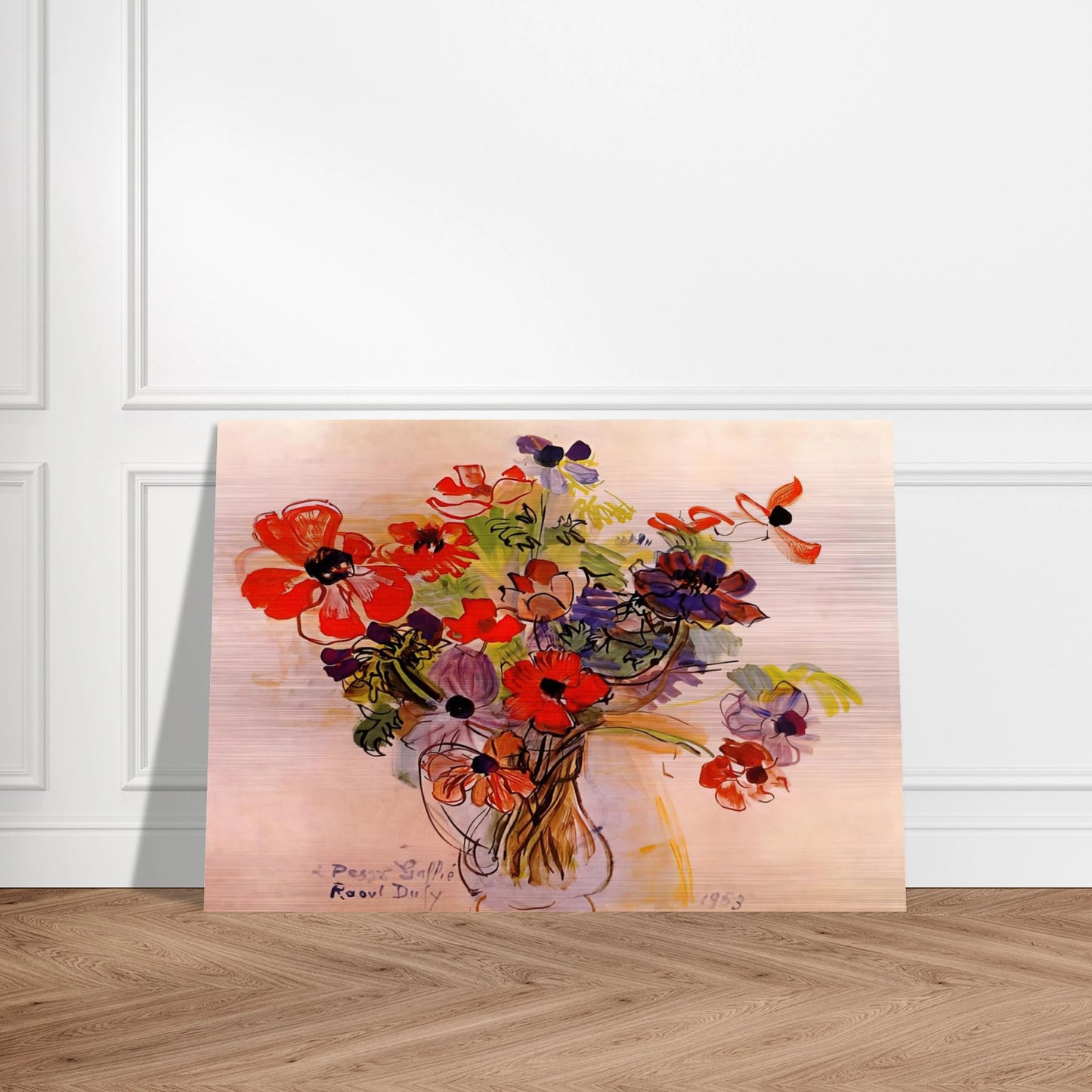 ANEMONES 1953 - Raoul Dufy Brushed Aluminum Print - 70x100 cm / 28x40 inches | Raoul Dufy Aluminum Print | Raoul Dufy Prints