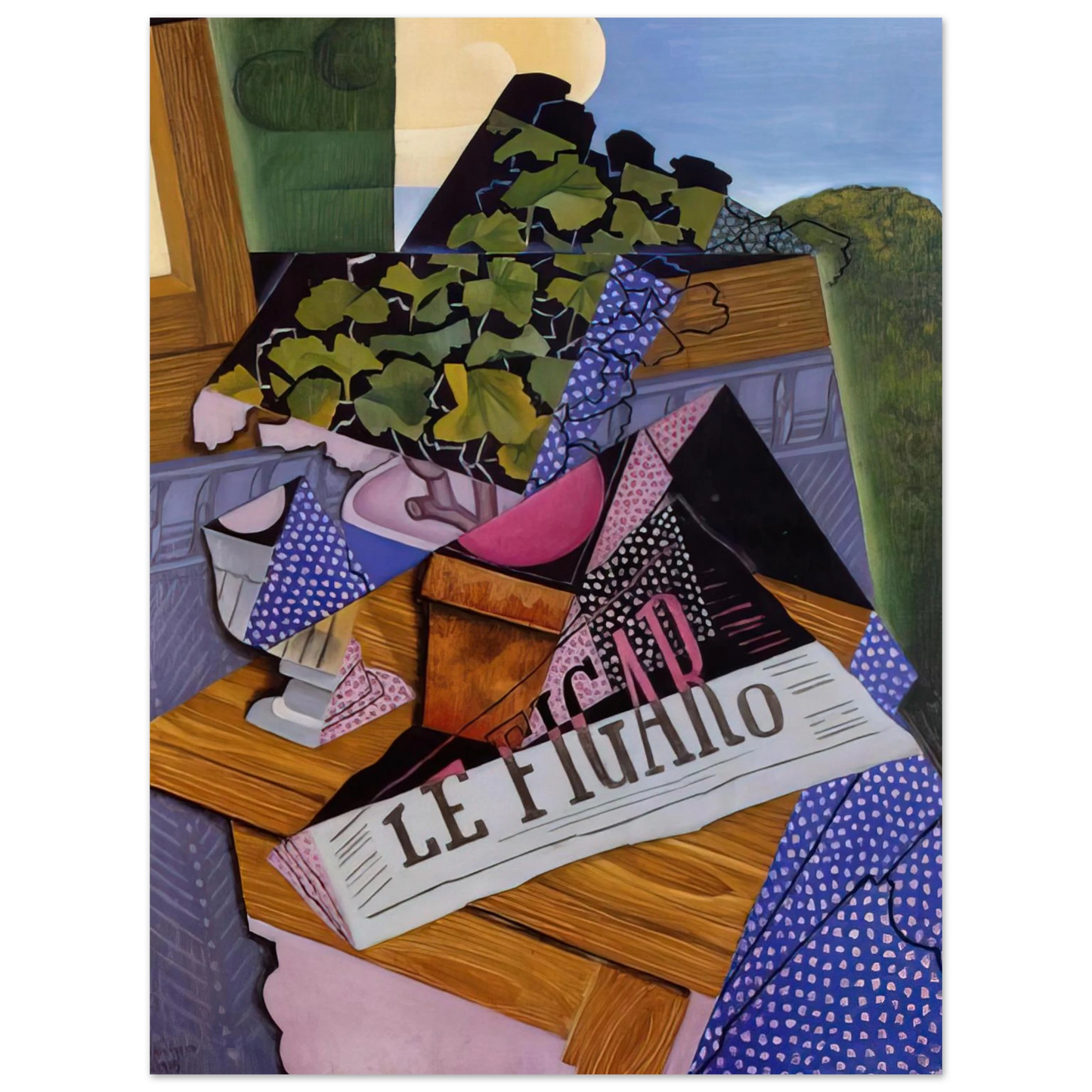 Juan Gris - A POT OF GERANIUMS 1915  75x100 cm / 30x40inches Fine Art Poster