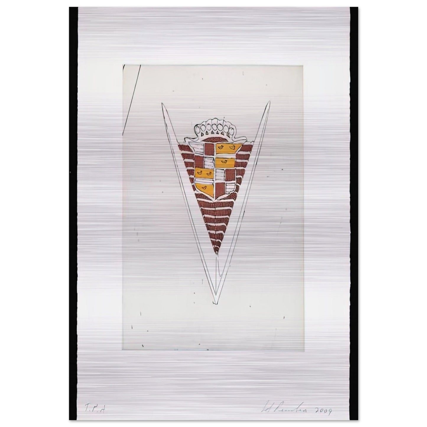 CADILLAC MOTOR CITY SERIES 2009 - Edward Ruscha Brushed Aluminum Print - 70x100 cm / 28x40 inches | Edward Ruscha Aluminum Print | Edward Ruscha Prints
