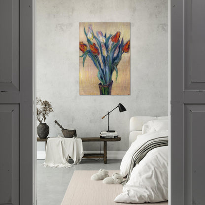 Vase of Tulips - claude monet Brushed Aluminum Print - 70x100 cm / 28x40 inches | claude monet Aluminum Print | claude monet Prints