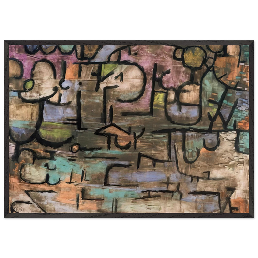 AFTER THE FLOODS 1936 - Paul Klee 70x100 cm / 28x40 inches Framed Art Print – Black Wooden Frame