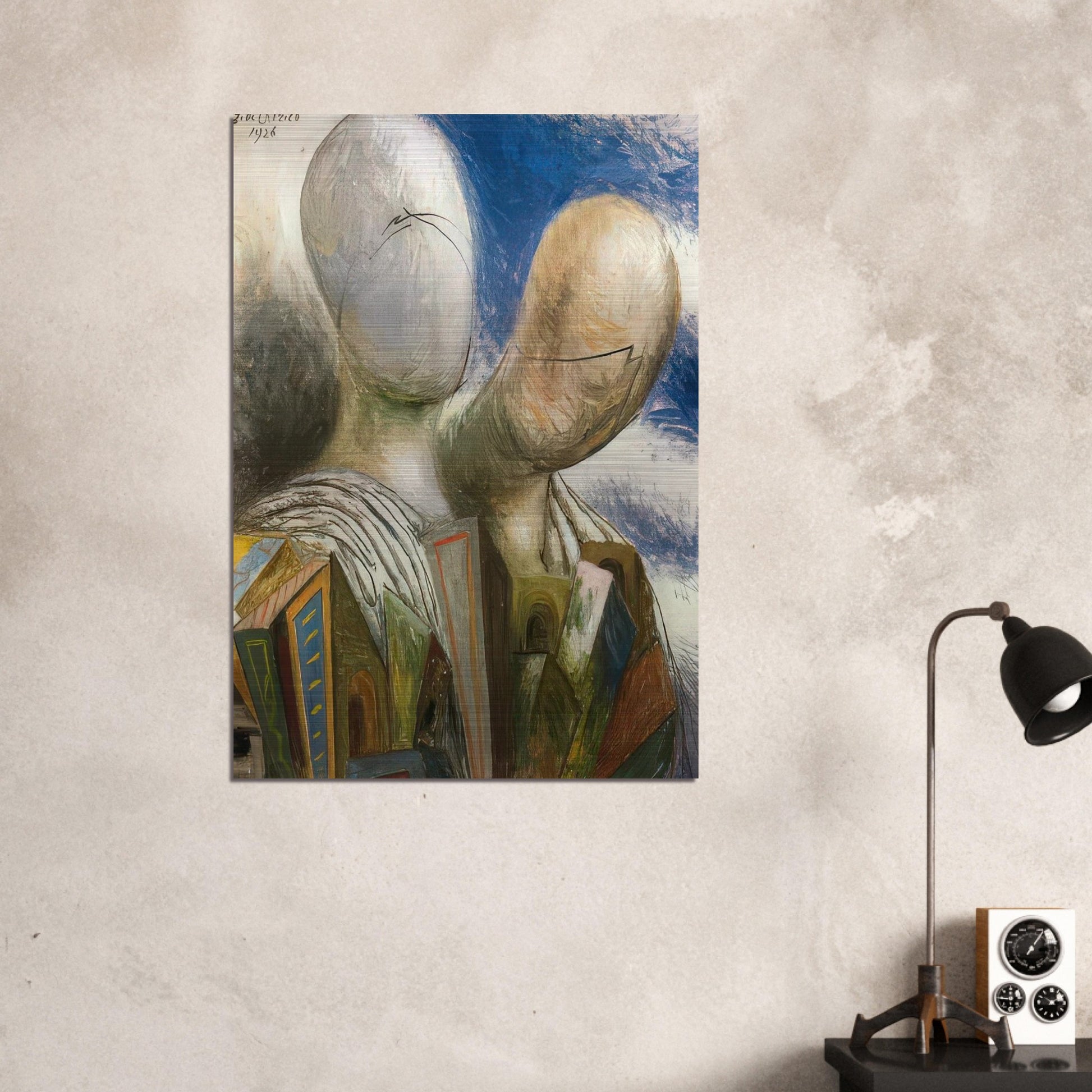 THE SPOUSES 1926 - Giorgio de Chirico Brushed Aluminum Print - 70x100 cm / 28x40 inches | Giorgio de Chirico Aluminum Print | Giorgio de Chirico Prints