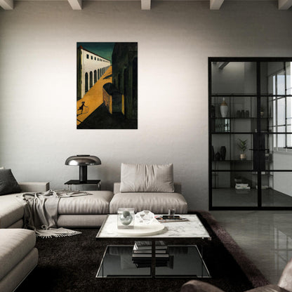 MYSTERY AND MELANCHOLY OF A STREET 1914 - Giorgio de Chirico Brushed Aluminum Print - 70x100 cm / 28x40 inches | Giorgio de Chirico Aluminum Print | Giorgio de Chirico Prints