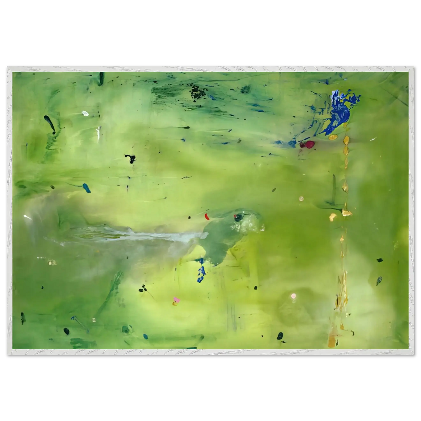 Helen Frankenthaler - A Green Thought in a Green Shade - 1981 Wall art - 30x45 cm / 12x18 Inches - Premium Wooden Framed Poster With Fine Art Paper - Wood frame