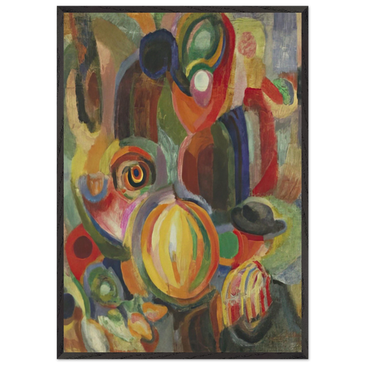 PORTUGUESE MARKET 1915 - Sonia Delaunay 70x100 cm / 28x40 inches Framed Art Print – Black Wooden Frame
