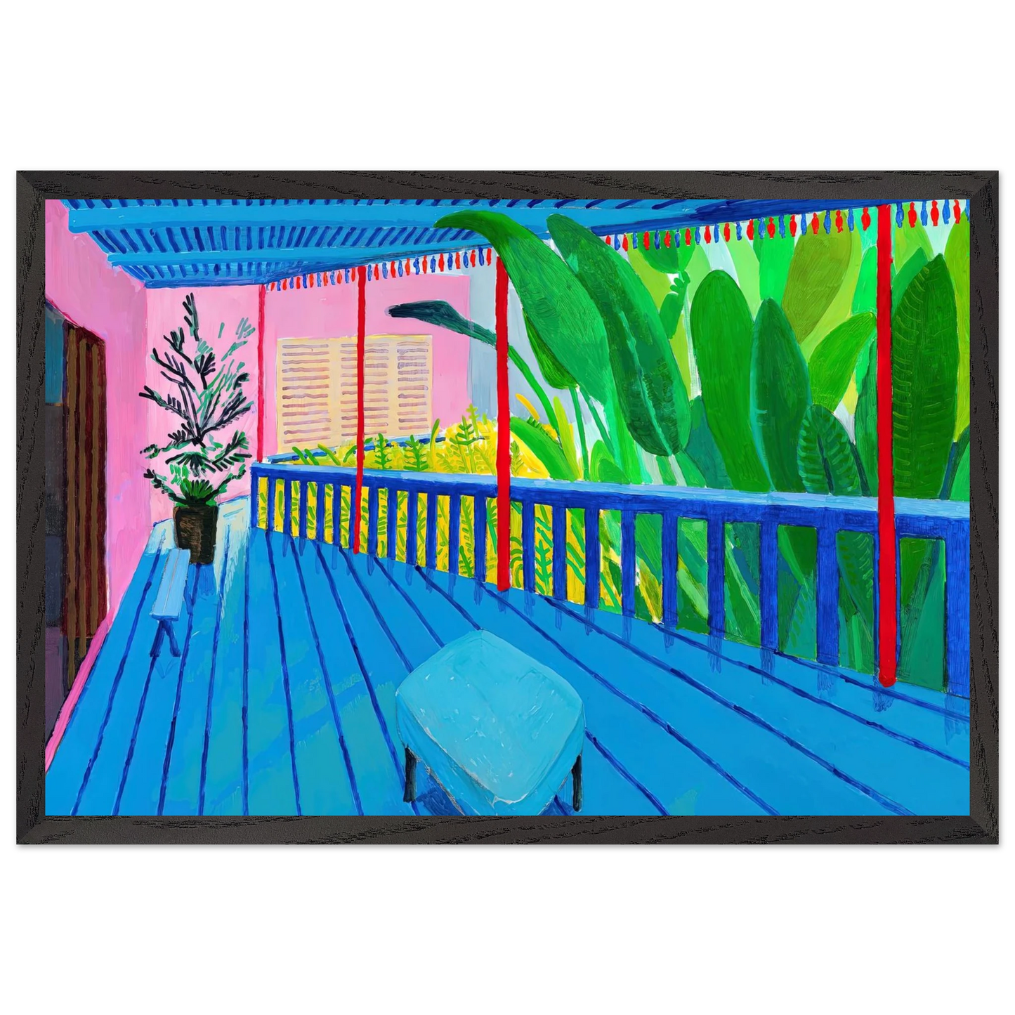 David Hockney - David Hockney Wall art - 15x20 cm / 6x8 inches - Premium Wooden Framed Poster With Fine Art Paper-canvas - Black frame