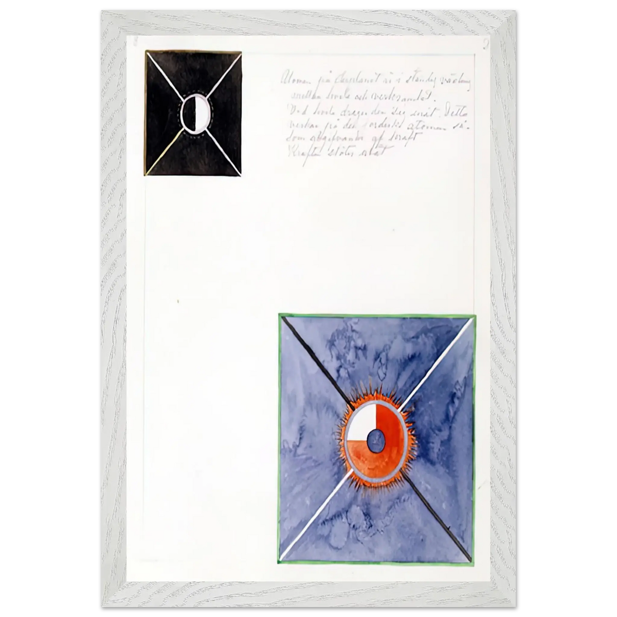 Hilma af Klint - ATOM SERIES NO 8 ATOM ON THE ETHER PLANE IS IN CONSTANT CHANGE BETWEEN REST AND ACTIVITY AT THE 1917 Wall art - 40x50 cm / 16x20 Inches - Premium Wooden Framed Poster With Fine Art Paper - Wood frame