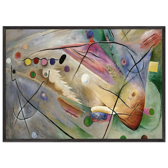 LINES 1922 - Rudolf Bauer 70x100 cm / 28x40 inches Framed Art Print – Black Wooden Frame