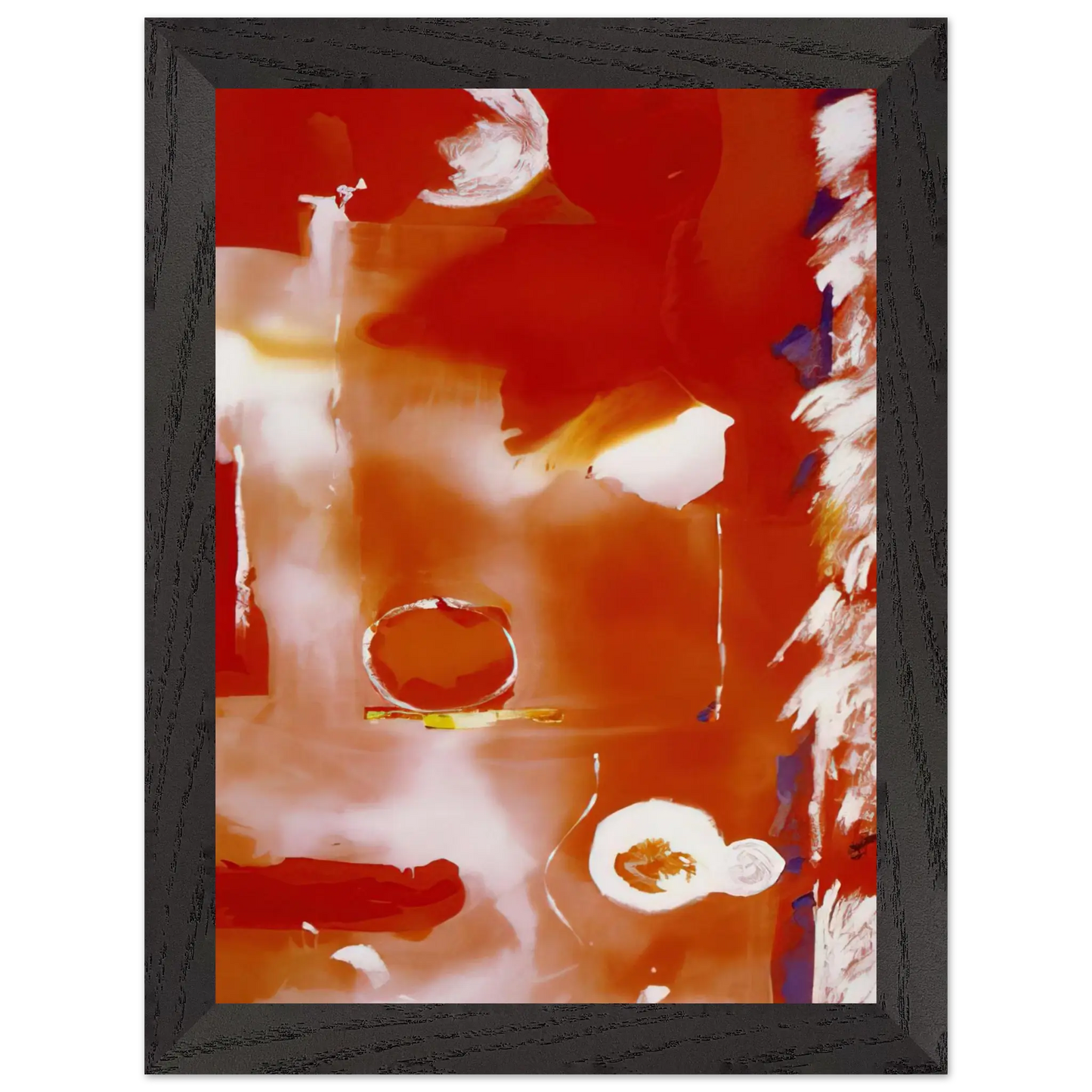 Helen Frankenthaler - Seeing the Moon on a Hot Summer Day - 1987 Wall art - 15x20 cm / 6x8 Inches - Premium Wooden Framed Poster With Fine Art Paper - Black frame