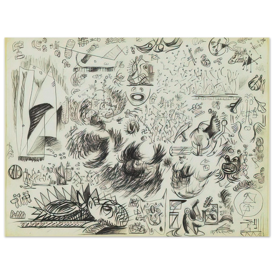 Jackson Pollock - SHEET OF STUDIES 1941  75x100 cm / 30x40inches Fine Art Poster