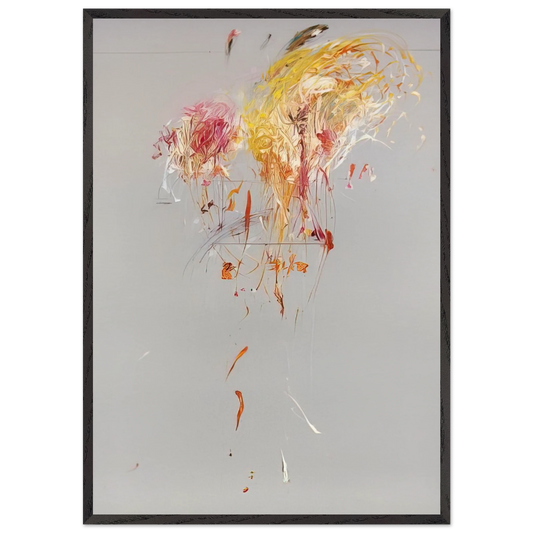 Nine Discourses on Commodus Part IX - Cy Twombly 70x100 cm / 28x40 inches Framed Art Print – Black Wooden Frame