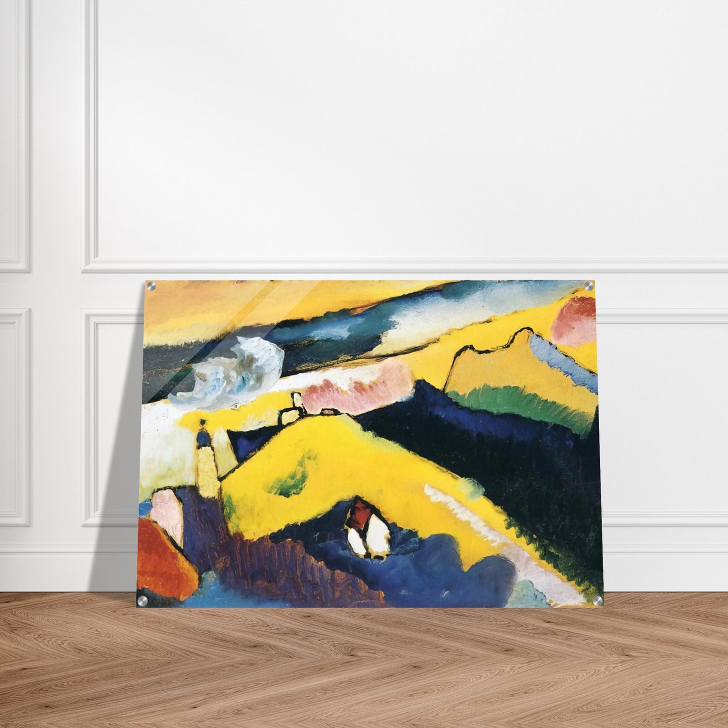 MOUNTAIN LANDSCAPE WITH CHURCH 1910 - Wassily Kandinsky Acrylic Print - 70x100 cm / 28x40″ inches | Wassily Kandinsky Wall Art | Wassily Kandinsky Prints