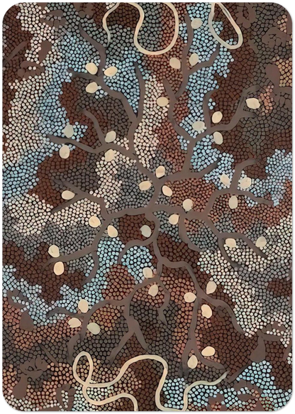 Bush Tucker Dreaming - 1984 By Clifford Possum Tjapaltjarri Pack of 10 Post Cards | Clifford Possum Tjapaltjarri Post Cards | A6 (10.5 x 14.8 cm) - 4.1 x 5.8 inches