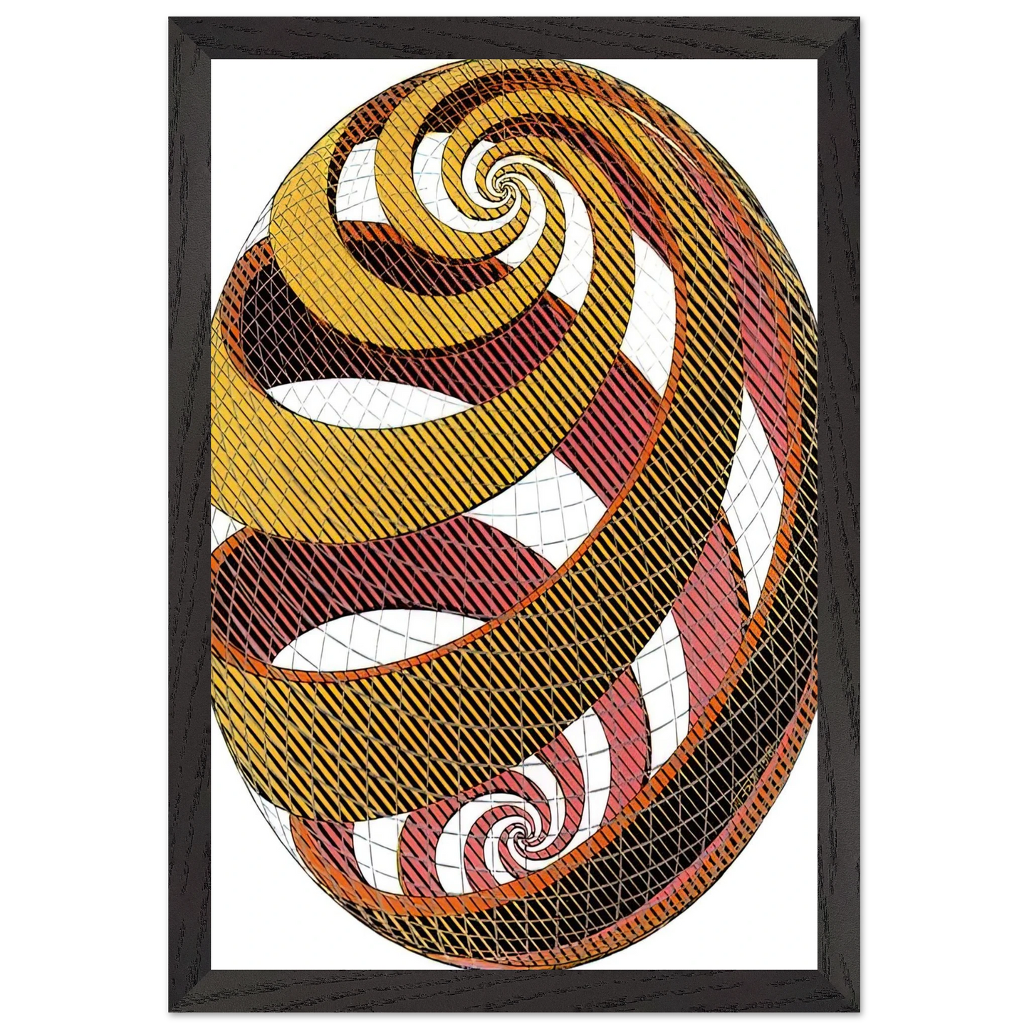MC Escher - SPHERE SPIRALS Wall Art - 30x40 cm / 12x16 inches - Fine Art Poster-canvas - -