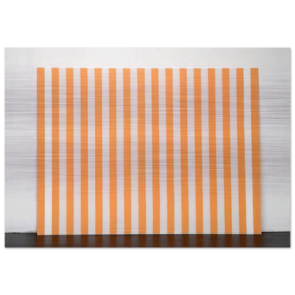 Peinture acrylique blanche sur tissu rayé blanc et orange - 1972 - Daniel Buren Brushed Aluminum Print - 70x100 cm / 28x40 inches | Daniel Buren Aluminum Print | Daniel Buren Prints