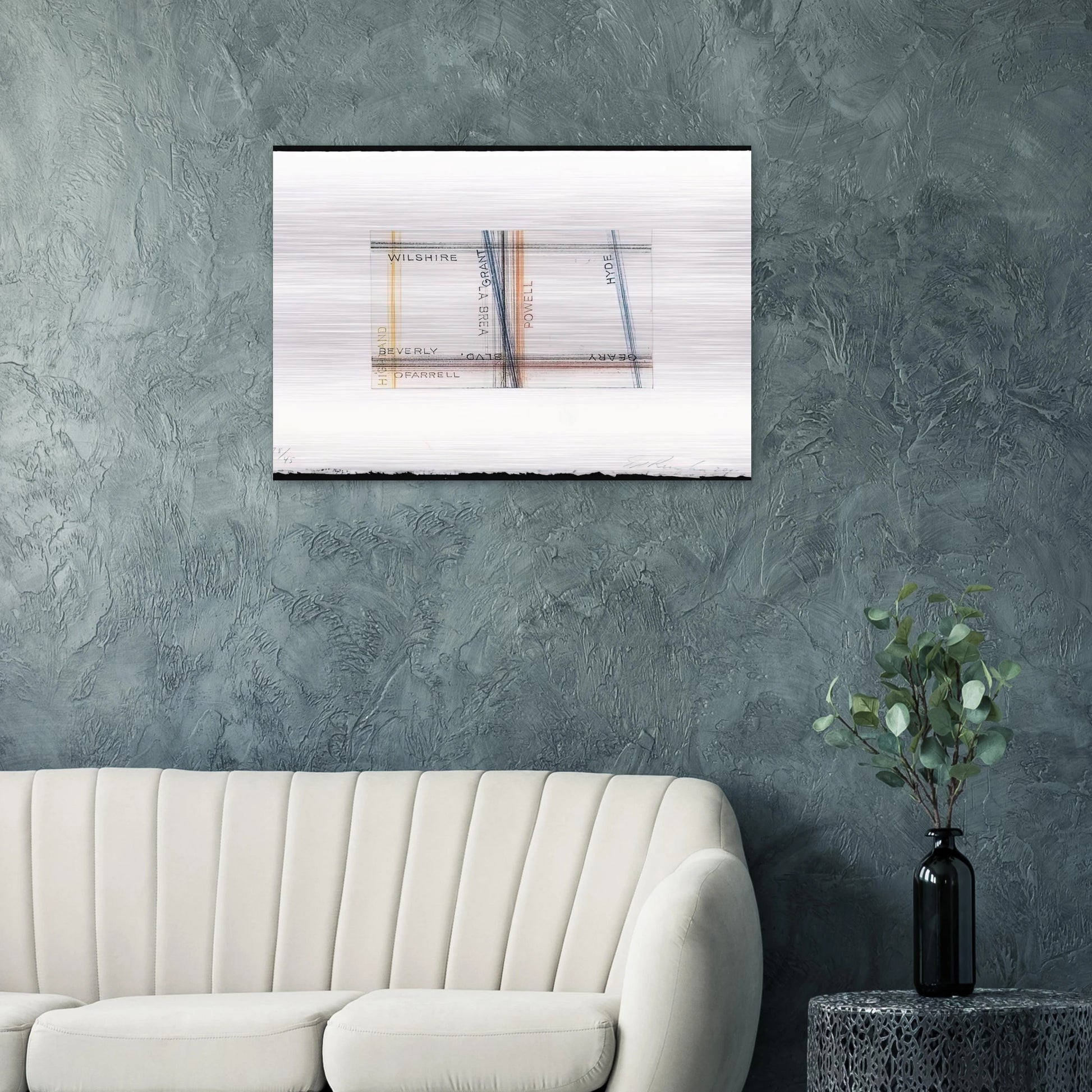 GRANT FROM LOS FRANCISCO SAN ANGELES PORTFOLIO - Edward Ruscha Brushed Aluminum Print - 70x100 cm / 28x40 inches | Edward Ruscha Aluminum Print | Edward Ruscha Prints