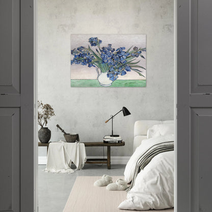 Vase with Irises - Vincent van Gogh Brushed Aluminum Print - 70x100 cm / 28x40 inches | Vincent van Gogh Aluminum Print | Vincent van Gogh Prints