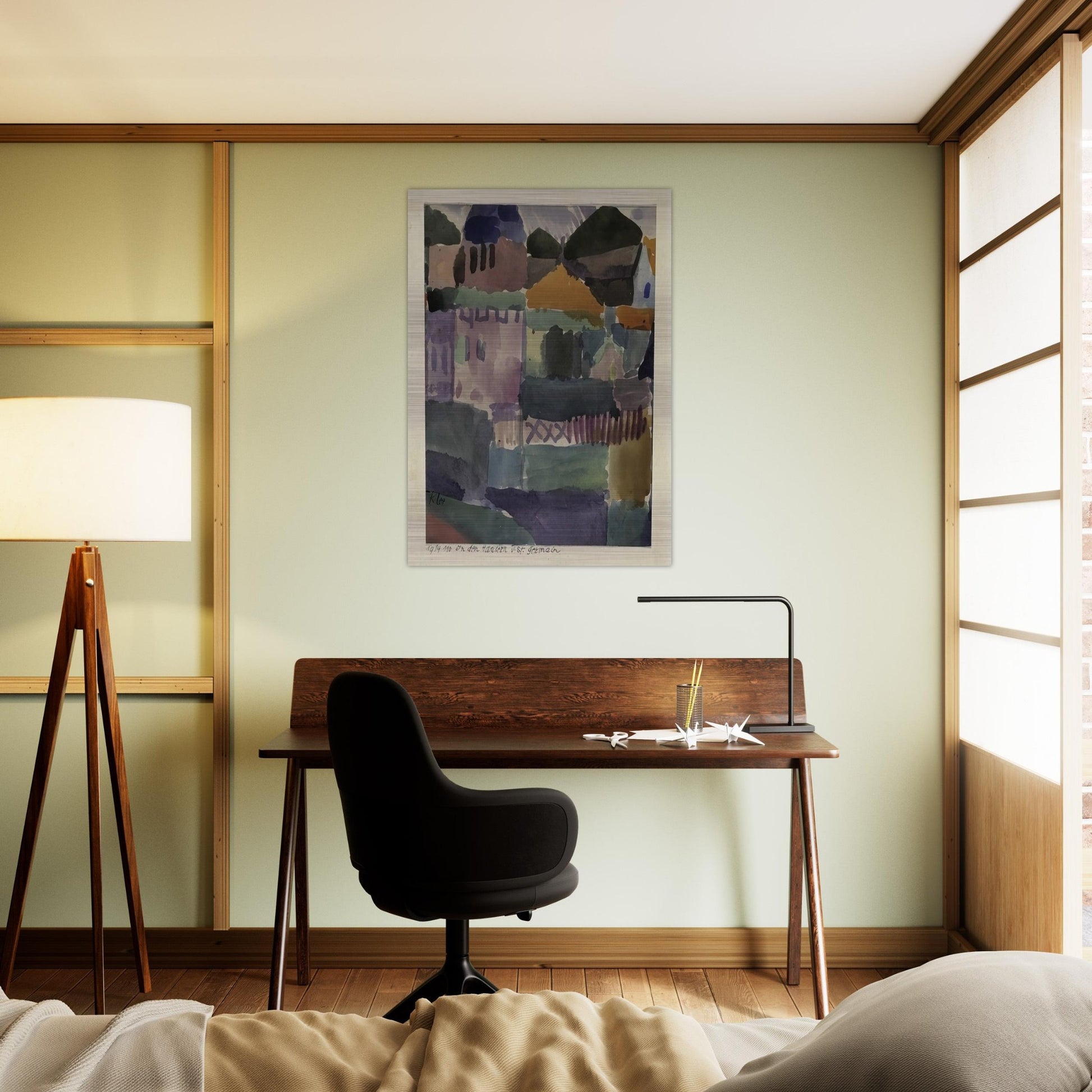 IN THE HOUSES OF ST GERMAIN 1914 - Paul Klee Brushed Aluminum Print - 70x100 cm / 28x40 inches | Paul Klee Aluminum Print | Paul Klee Prints