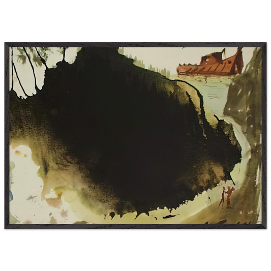 AQUAE DILUVII SUPER TERRAM GENESIS 6 17 1967 - Salvador Dali 70x100 cm / 28x40 inches Framed Art Print – Black Wooden Frame
