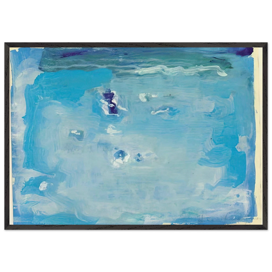 Untitled - Color Field Painting Lyrical Abstraction N1 - Helen Frankenthaler 70x100 cm / 28x40 inches Framed Art Print – Black Wooden Frame