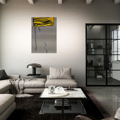 YELLOW BRUSHSTROKE I 1965 - Roy Lichtenstein Brushed Aluminum Print - 70x100 cm / 28x40 inches | Roy Lichtenstein Aluminum Print | Roy Lichtenstein Prints
