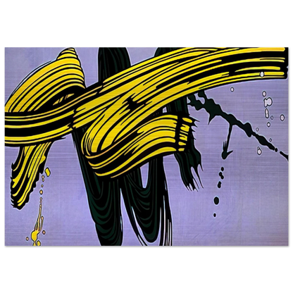 YELLOW AND GREEN BRUSHSTROKES 1966 - Roy Lichtenstein Brushed Aluminum Print - 70x100 cm / 28x40 inches | Roy Lichtenstein Aluminum Print | Roy Lichtenstein Prints