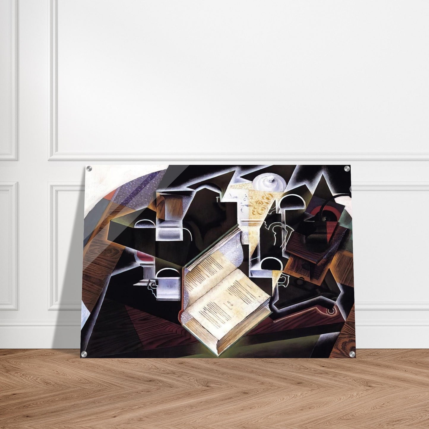 BOOK PIPE AND GLASSES - Juan Gris Acrylic Print - 70x100 cm / 28x40″ inches