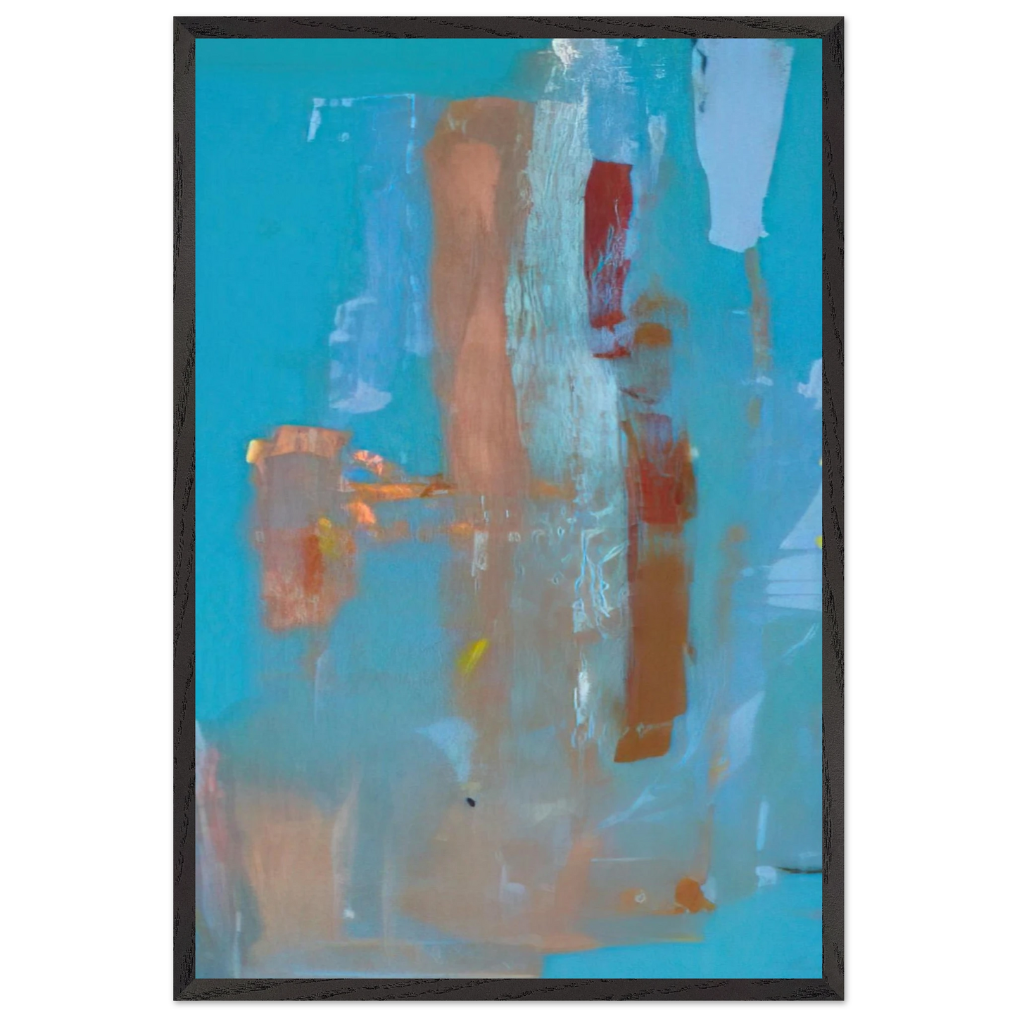 Helen Frankenthaler - In on Blue - 1976 Wall art - 40x60 cm / 16x24 inches - Premium Wooden Framed Poster With Fine Art Paper-canvas - Black frame