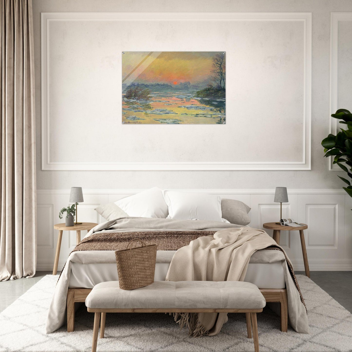 Sunset on the Seine in Winter - claude monet Acrylic Print - 70x100 cm / 28x40″ inches | claude monet Wall Art | claude monet Prints