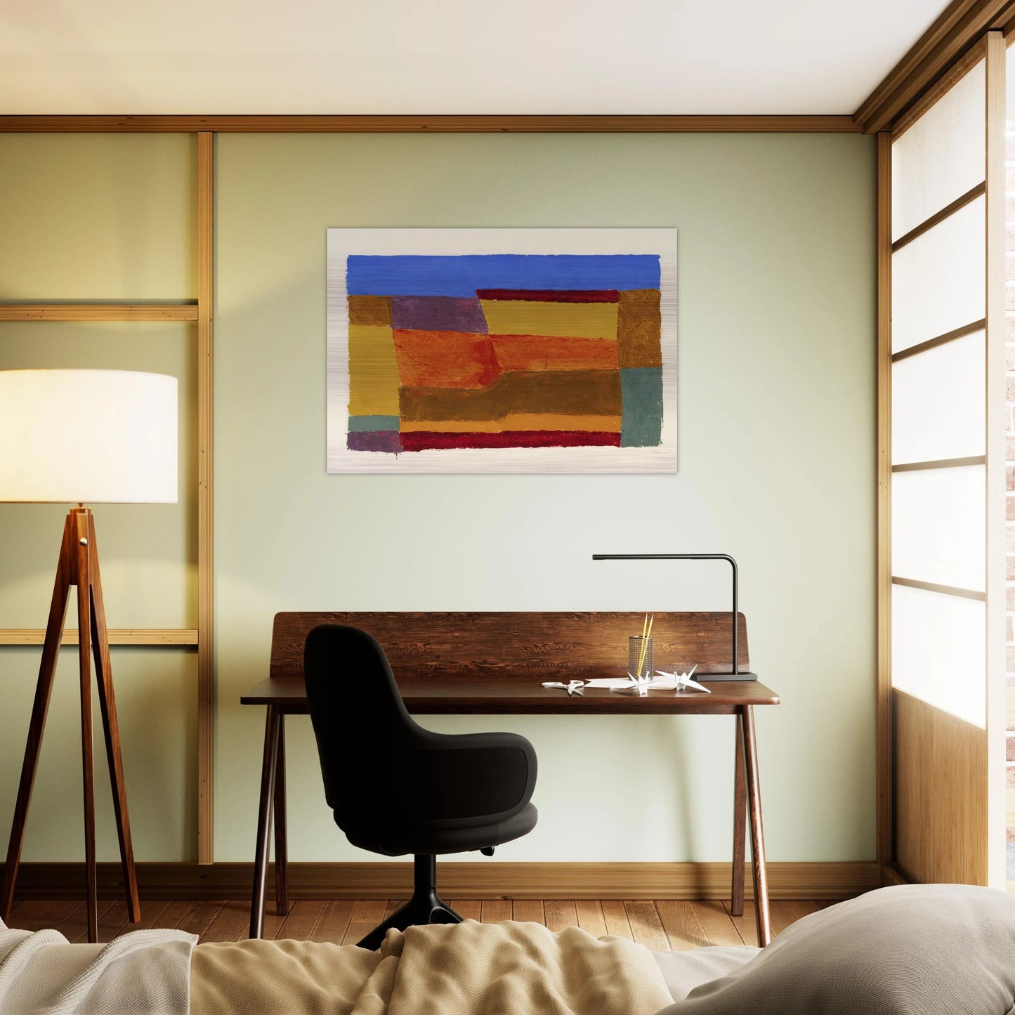 STUDY FOR LAYERED 1940 - Josef Albers Brushed Aluminum Print - 70x100 cm / 28x40 inches | Josef Albers Aluminum Print | Josef Albers Prints