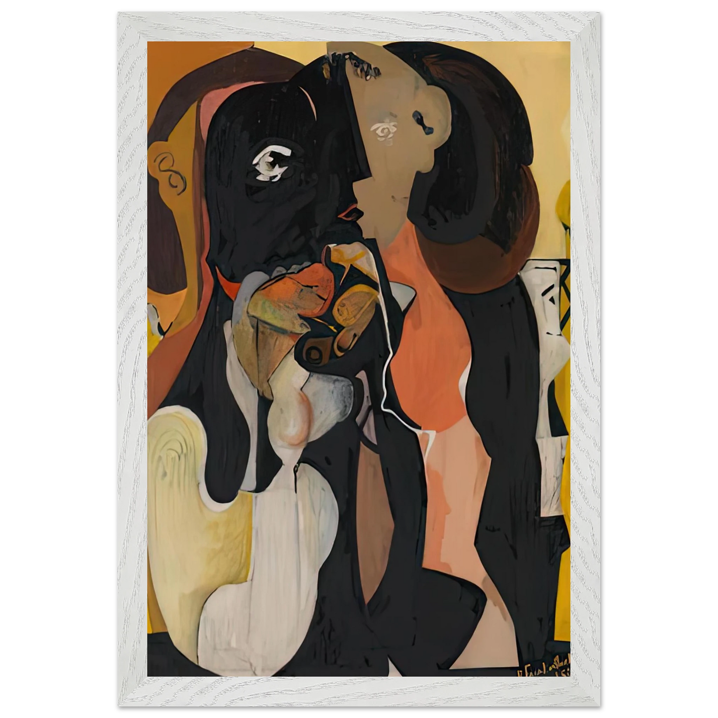 Helen Frankenthaler - Woman, 1950- Wall Art - 30x40 cm / 12x16 inches - Premium Wooden Framed Poster With Fine Art Paper-canvas - White frame