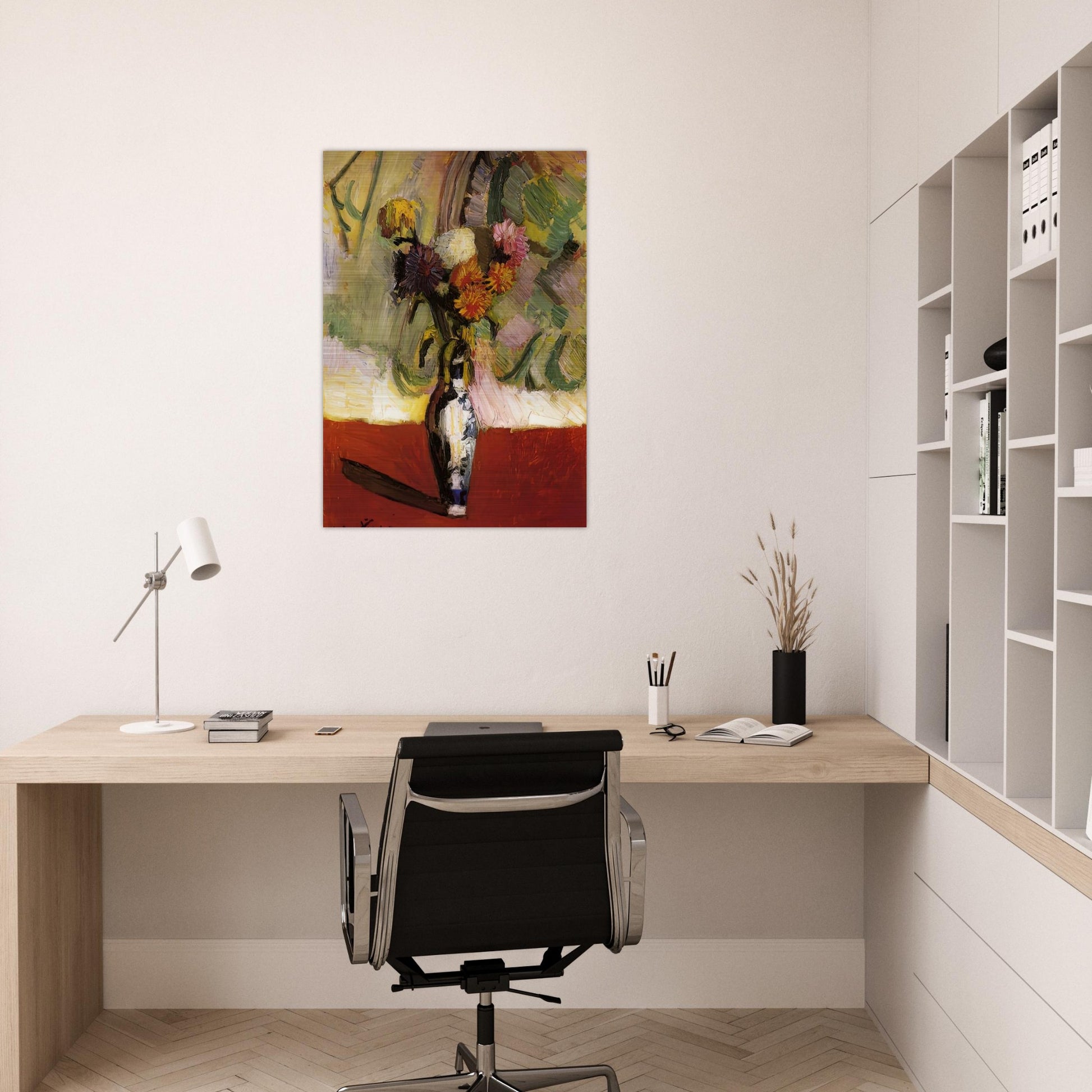 CHRYSANTHEMUMS IN A CHINESE VASE 1902 - Henri Matisse Brushed Aluminum Print - 70x100 cm / 28x40 inches | Henri Matisse Aluminum Print | Henri Matisse Prints