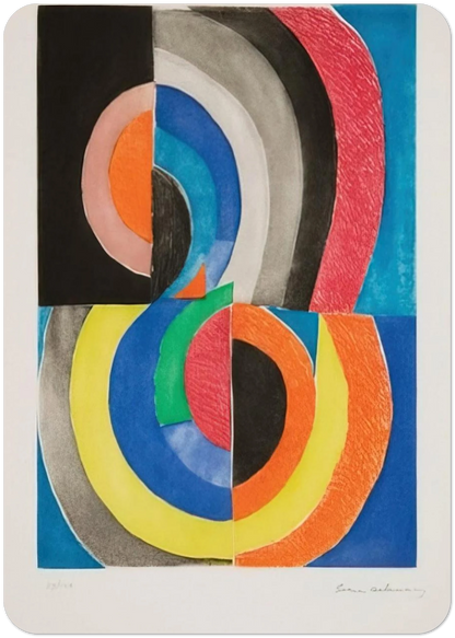 ABSTRACT COMPOSITION WITH SEMICIRCLES By Sonia Delaunay Pack of 10 Post Cards | Sonia Delaunay Post Cards | A6 (10.5 x 14.8 cm) - 4.1 x 5.8 inches