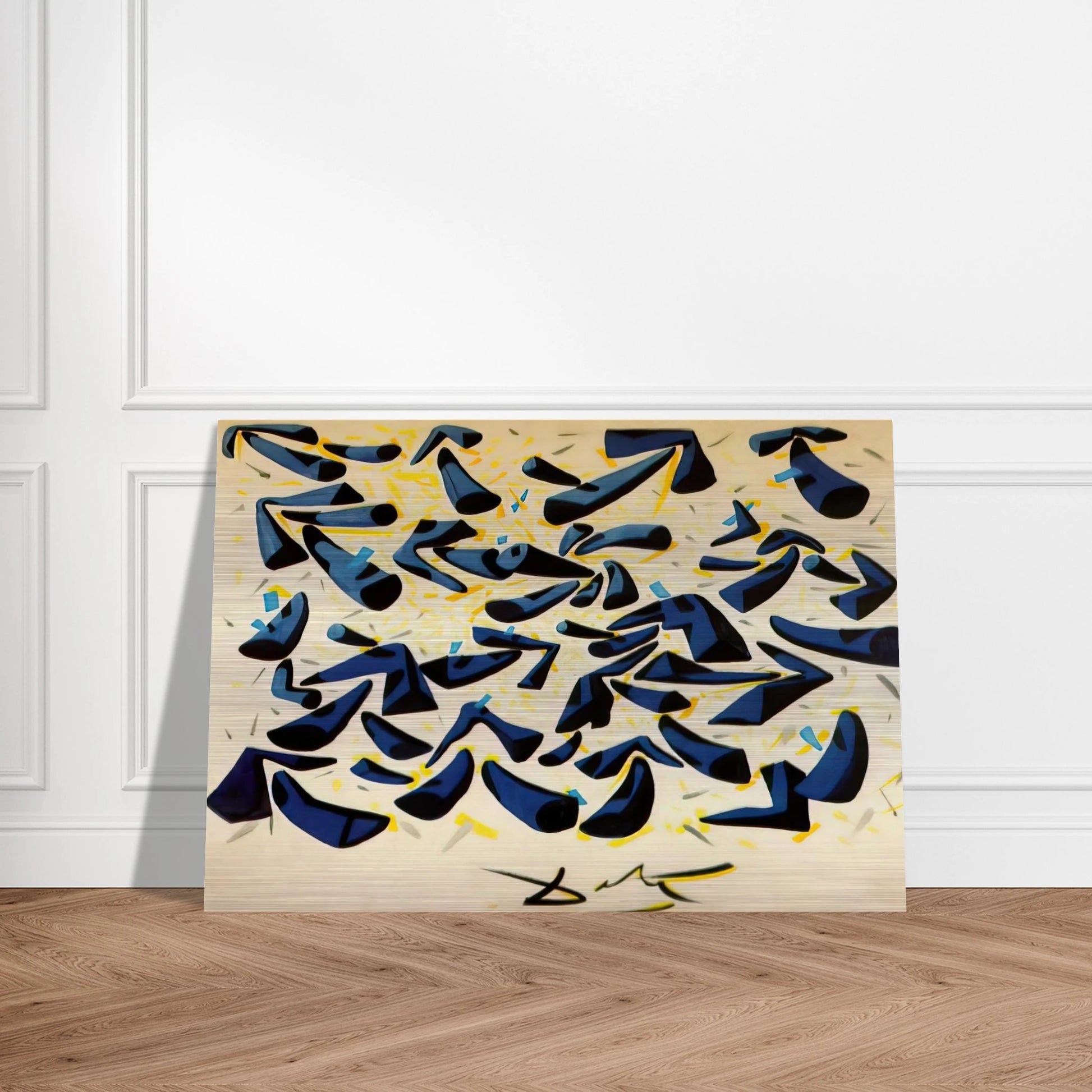BLUE HORNS DESIGN FOR A SCARF - Salvador Dali Brushed Aluminum Print - 70x100 cm / 28x40 inches | Salvador Dali Aluminum Print | Salvador Dali Prints