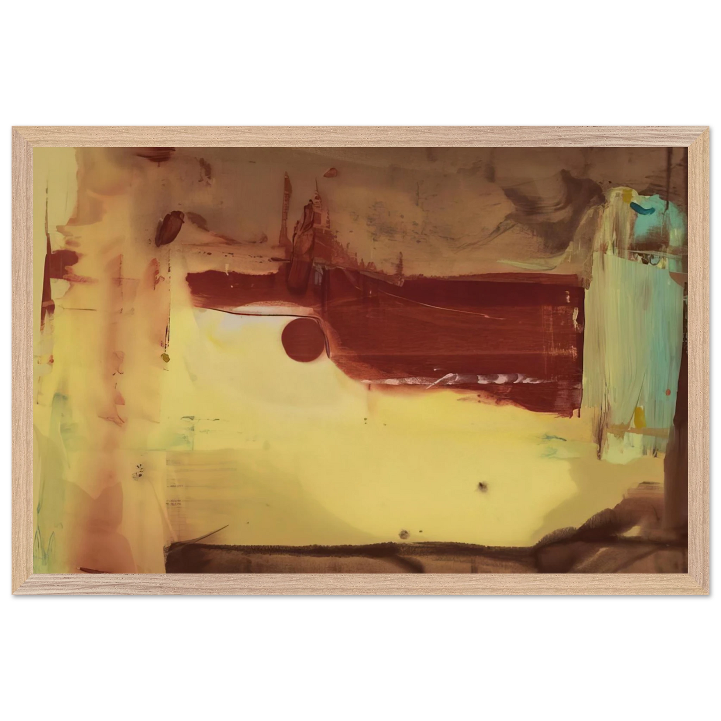 Helen Frankenthaler - Desert Pass - 1976 Wall art - 30x45 cm / 12x18 inches - Premium Wooden Framed Poster With Fine Art Paper-canvas - White frame