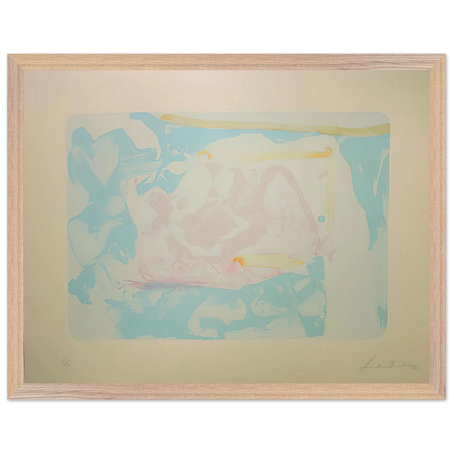 Helen Frankenthaler - Reflections III - 1995 Wall art - A3 (29.7 x 42  cm) - Premium Wooden Framed Poster With Fine Art Paper-canvas - White frame