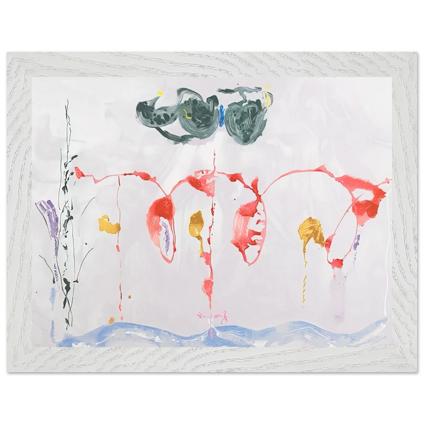 Helen Frankenthaler - Aerie - 2009 Wall art - A3 (29.7 x 42  cm) - Premium Wooden Framed Poster With Fine Art Paper-canvas - Black frame