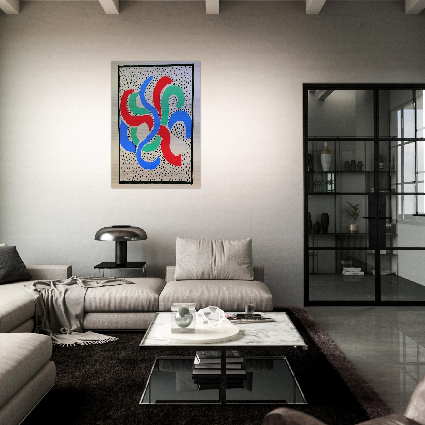 COMPOSITION 28 - Sonia Delaunay Brushed Aluminum Print - 70x100 cm / 28x40 inches | Sonia Delaunay Aluminum Print | Sonia Delaunay Prints