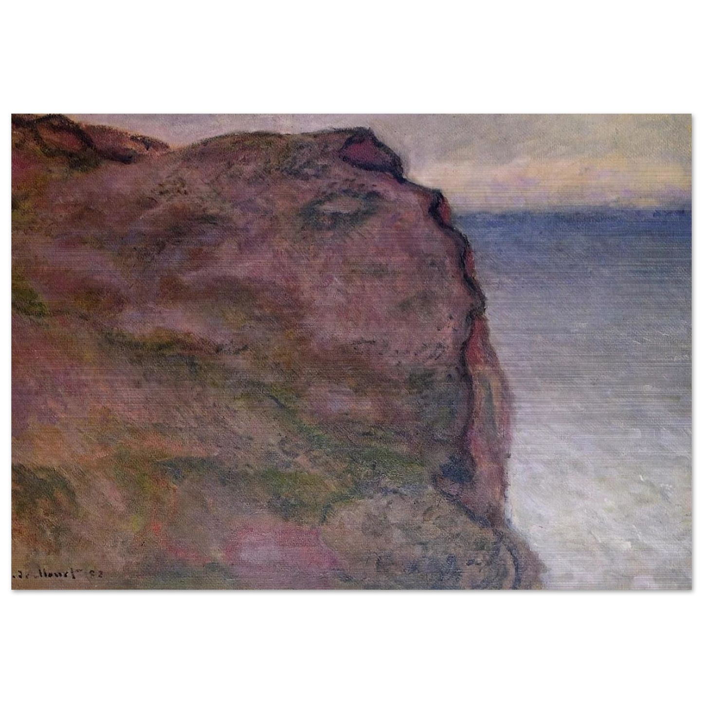 Cliff at Petit Ailly, at Varengeville - claude monet Brushed Aluminum Print - 70x100 cm / 28x40 inches | claude monet Aluminum Print | claude monet Prints