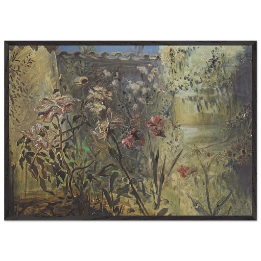 THE PATIO OF PORT LLIGAT - Salvador Dali 70x100 cm / 28x40 inches Framed Art Print – Black Wooden Frame