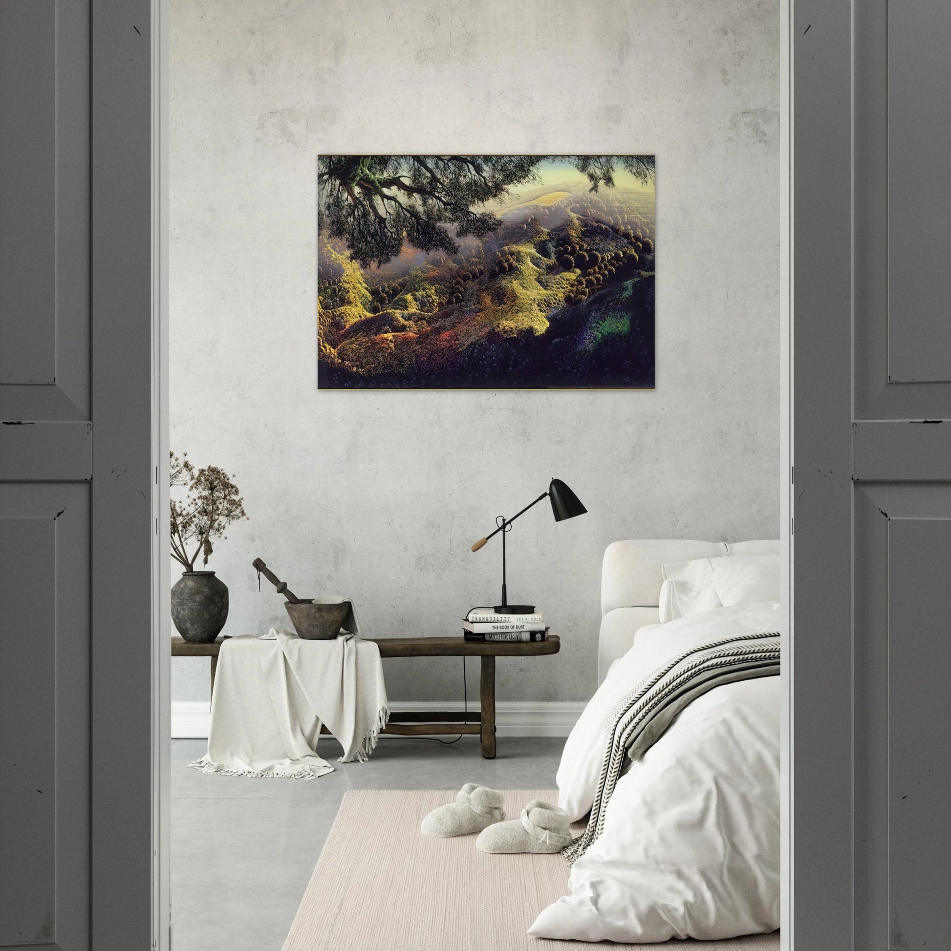 Paradise - Eyvind Earle Brushed Aluminum Print - 70x100 cm / 28x40 inches | Eyvind Earle Aluminum Print | Eyvind Earle Prints
