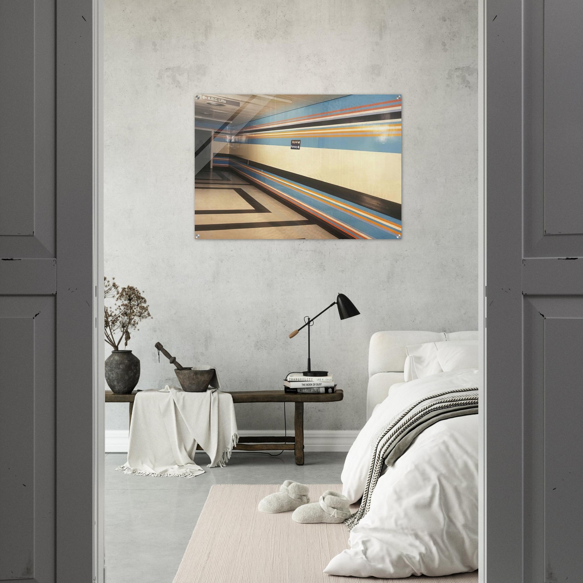 ROYAL LIVERPOOL HOSPITAL INSTALLATION 1983 - Bridget Riley Acrylic Print - 70x100 cm / 28x40″ inches | Bridget Riley Wall Art | Bridget Riley Prints