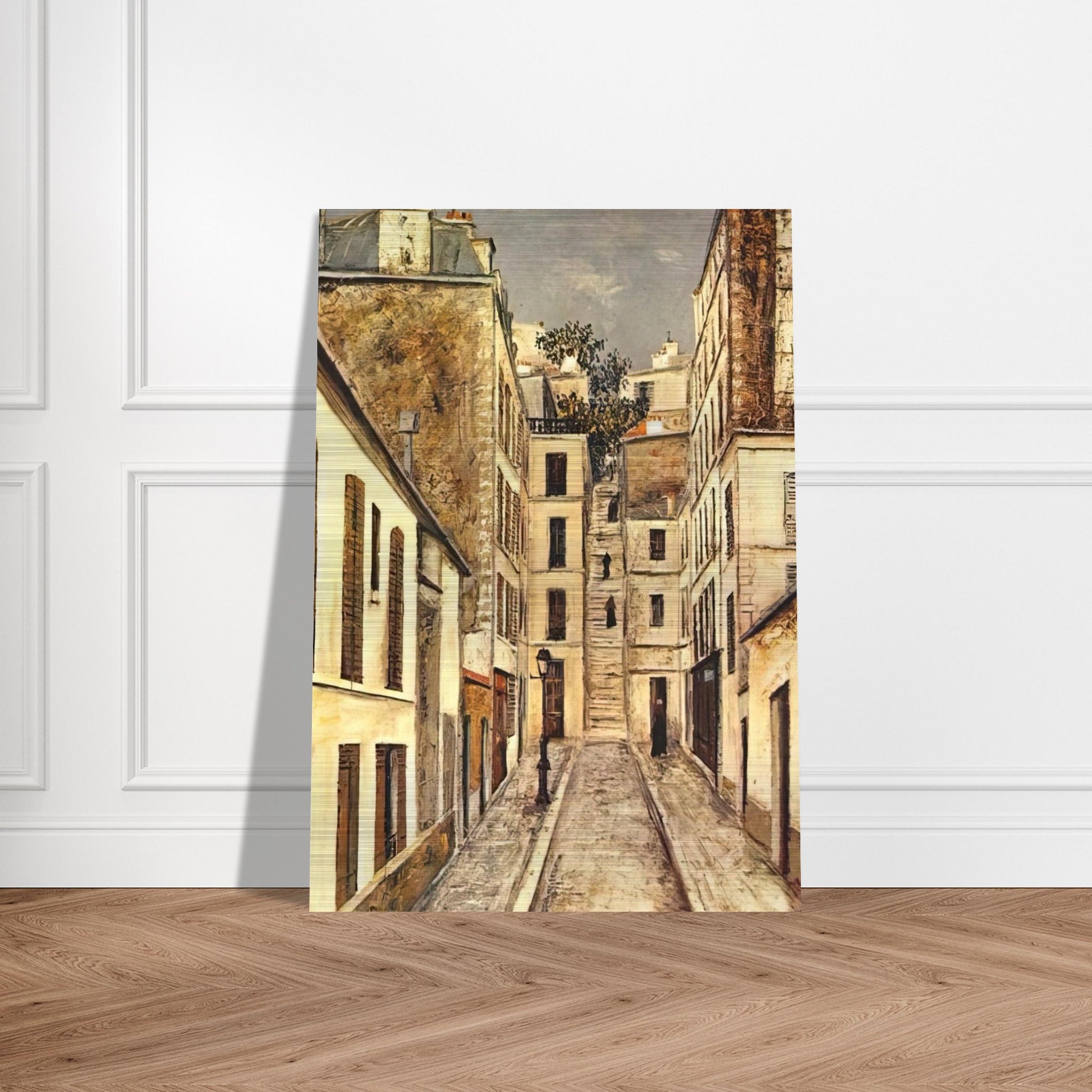 THE PASSAGE THE DEAD END - Maurice Utrillo Brushed Aluminum Print - 70x100 cm / 28x40 inches | Maurice Utrillo Aluminum Print | Maurice Utrillo Prints